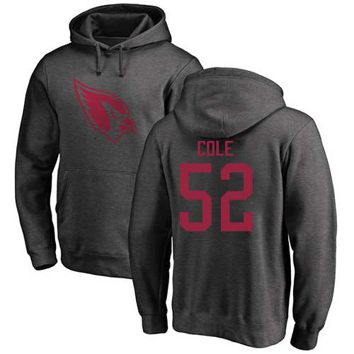 Arizona Cardinals Men Ash Mason Cole One Color NFL Football #52 Pullover Hoodie Sweatshirts